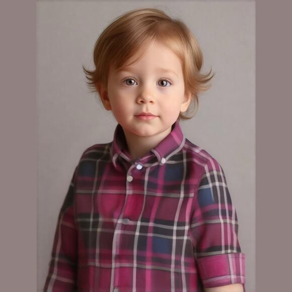 Gymboree Boys Shirt Size 18-24 Mo Fuchsia Plaid Holiday Gems Button Up Front NEW - Picture 6 of 6